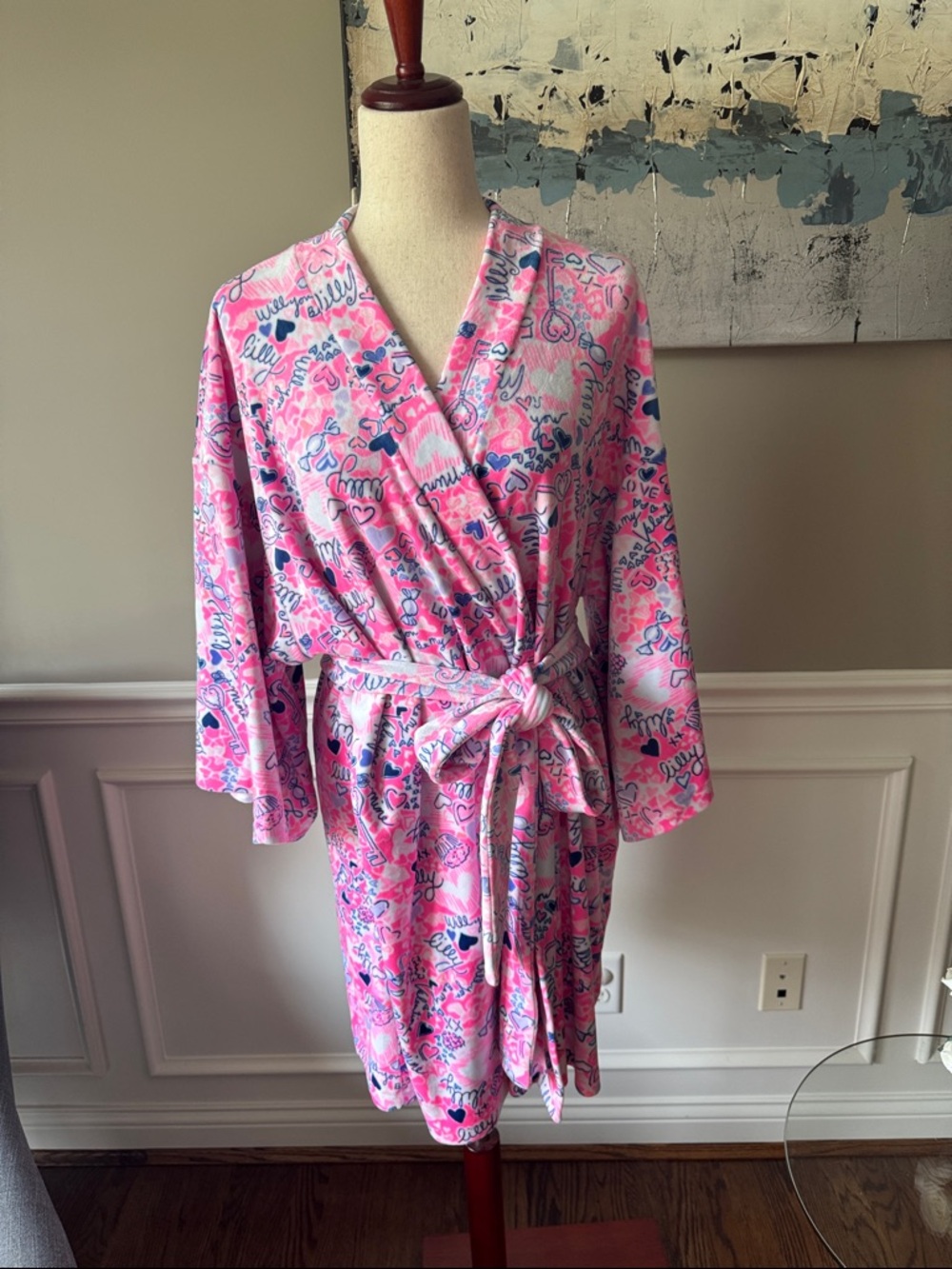 Lilly Pulitzer Women’s Pink Printed Wrap Robe XXL